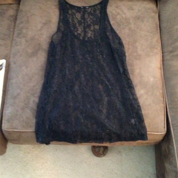 Black lace top. Perfect for layering and going out