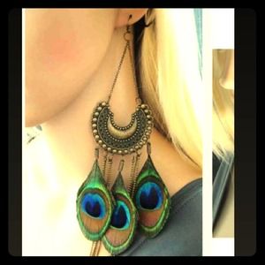 Peacock earrings
