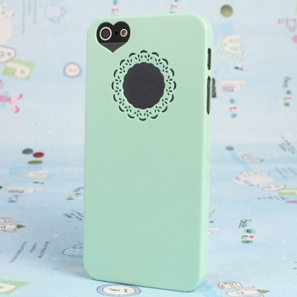 iPhone 5 Teal Heart Case