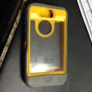 Slightly used yellow and grey otter box,