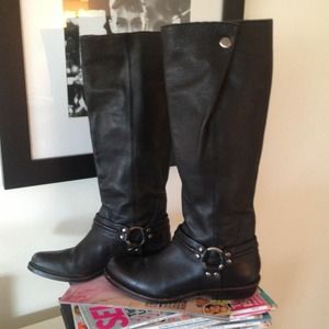 Franko Sarto black leather boots.