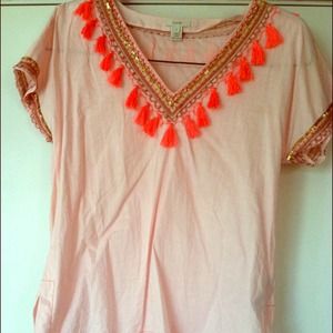 J.Crew pink frill shirt