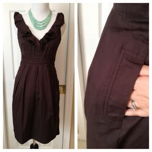 ❌SOLD❌Anthropologie chocolate brown cotton dress