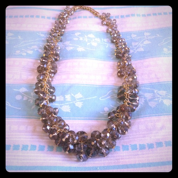 Smoky crystal statement necklace