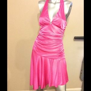 Pink satin halter dress♥Price Reduction♥