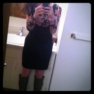 Overalls Skirt with a long sleeve shirt under.