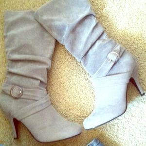 Grey suede boots