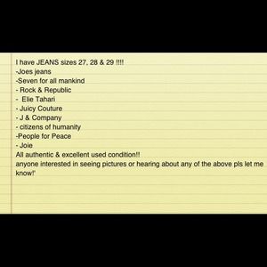 JEANS !! Pictured Are Citizens 28,29