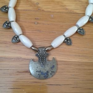 Tibetan wood necklace