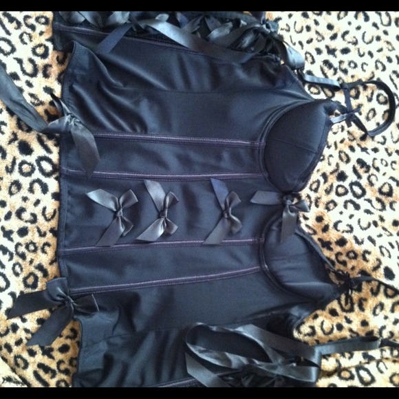 💢SOLD💢Black SEXY bow corset😽💋 - Picture 3 of 4