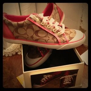 *SOLD* Pink, Brown, White Coach Sneakers