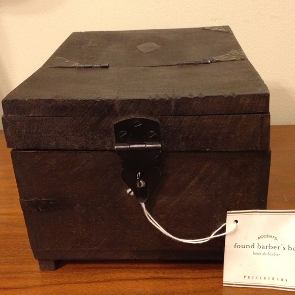 Pottery Barn unique "Found Barber's Box" w/ mirror