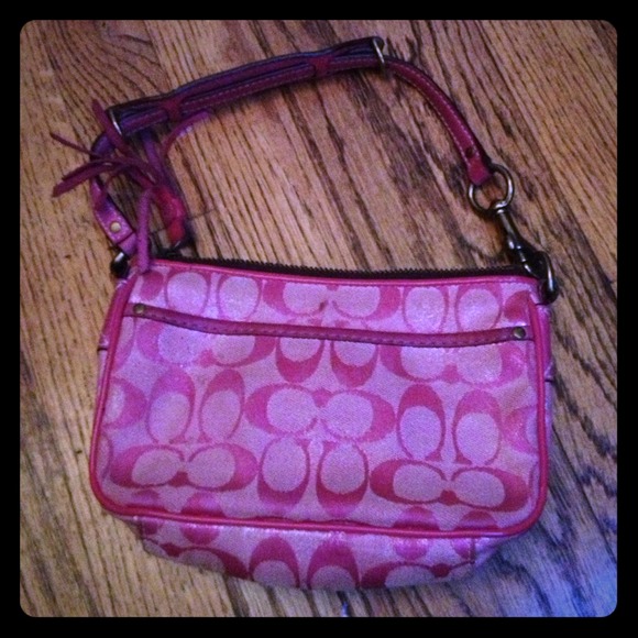 Small authentic pink coach bag