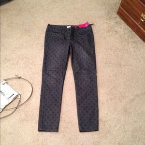 Polka dot skinny jeans