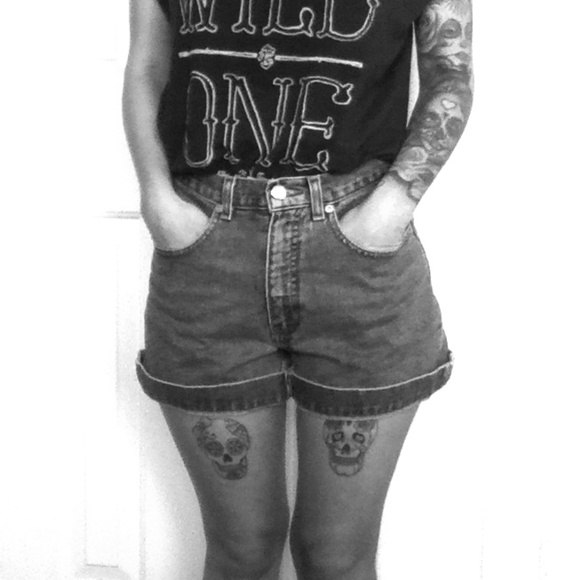 High waist jean shorts