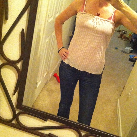 Pink and white top