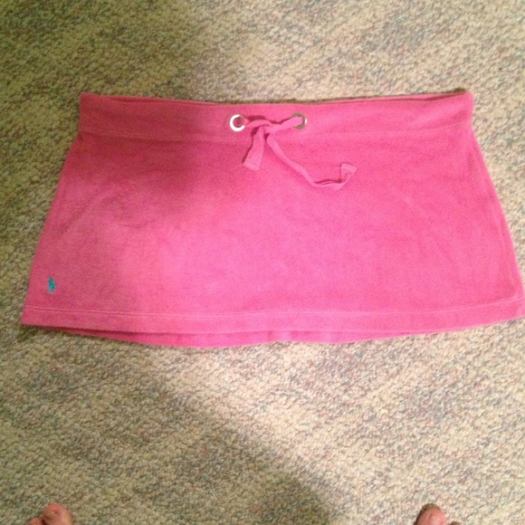 Pink polo skirt (bikini cover up) drawstring