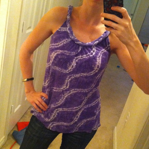 Purple and white top