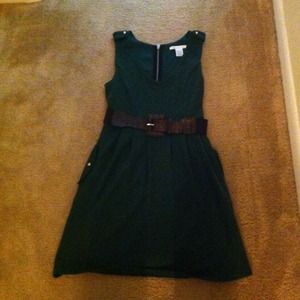 Green lightly worn belted dress Charlotte Russe