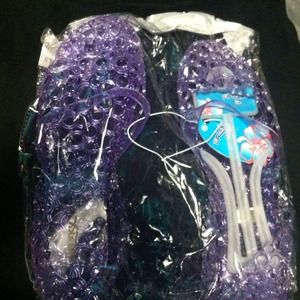Purple jelly shoes!