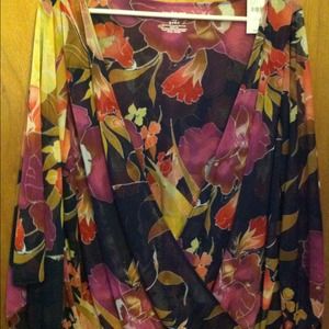 Flower mesh dress shirt
