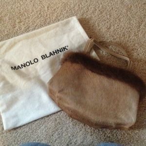 Manolo Blahnik pony hair purse