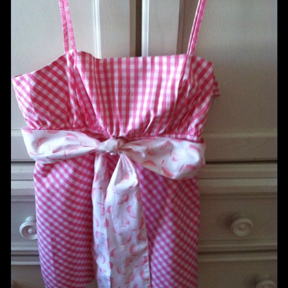Vineyard Vines gingham top with sailboat sash-sz8