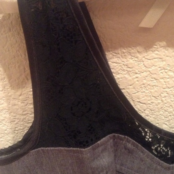 Gray denim and black lace dress! - Picture 2 of 4