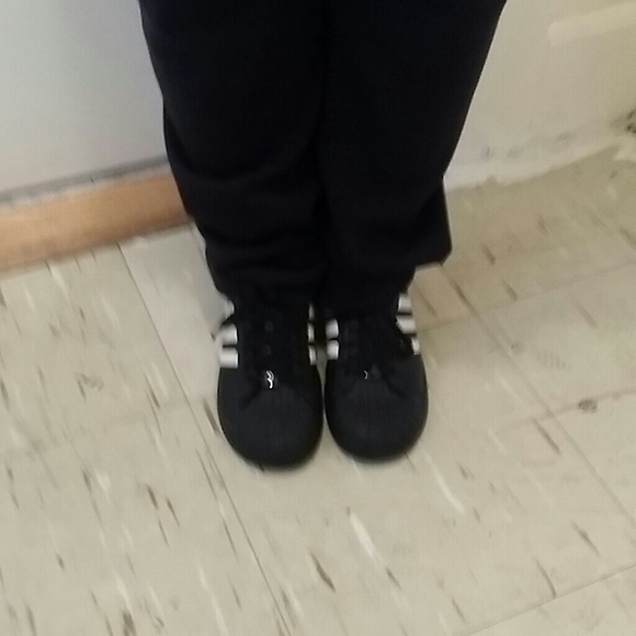 Adidas black and white sneakers..