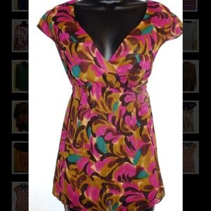 Flower Print V-Neck Blouse