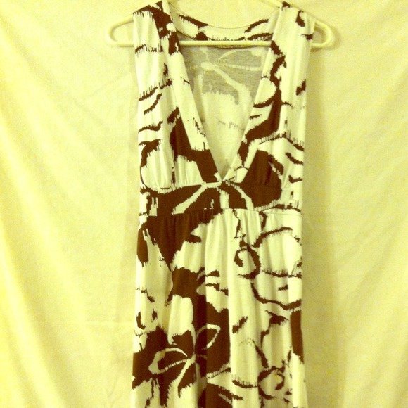 Brown and white halter dress