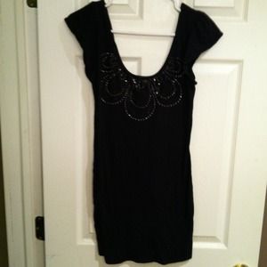 Embellished black top from express