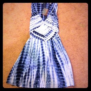 Blue tie-and-die dress