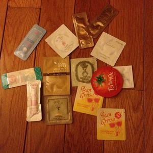 Lot of Asian BB cream and cosmetic samples