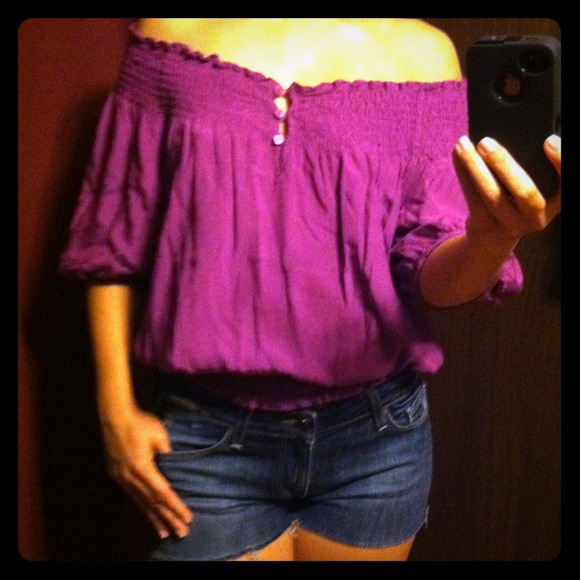 Off shoulder purple blouse - size Medium