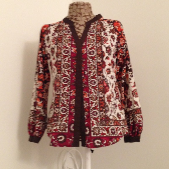 Browns and oranges NWOT top