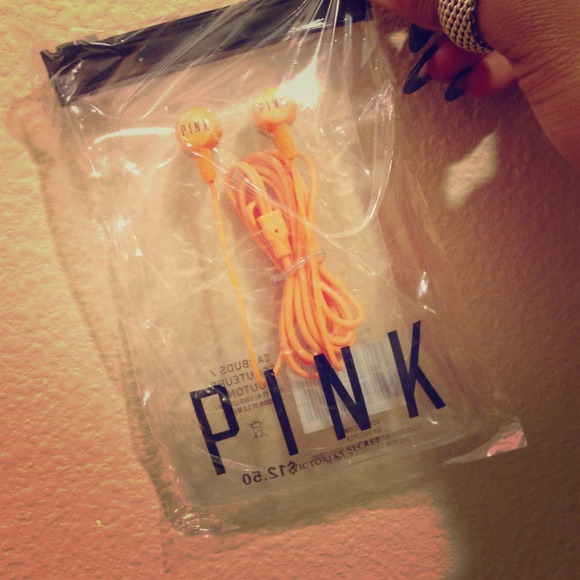 Victoria's Secret PINK Neon Orange Earbuds