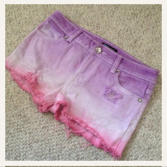 Pants - Pink and purple ombré shorts