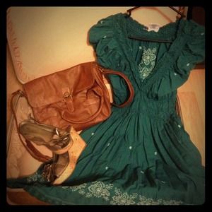 X BUNDLED for kellirose X Teal Cotton Dress