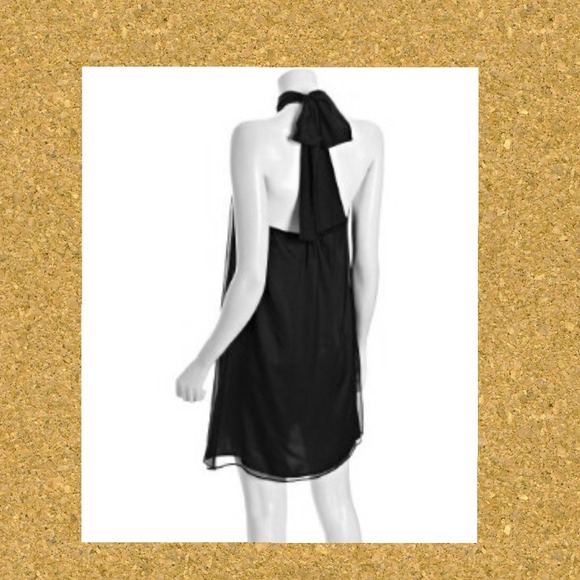 SOLD -- Alice & Olivia Black Chiffon Rosette Dress - Picture 3 of 3