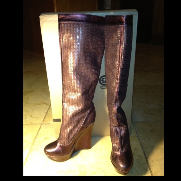 Knee high sequence platform boots - Picture 2 of 4