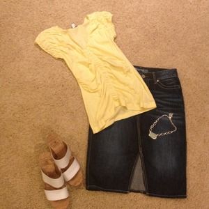 SOLDReduced! Great jean skirt with boots or sanda