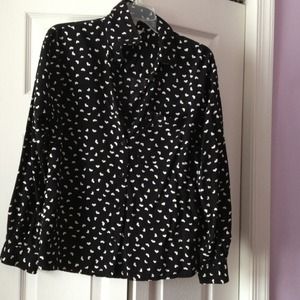 Black hearts button up shirt
