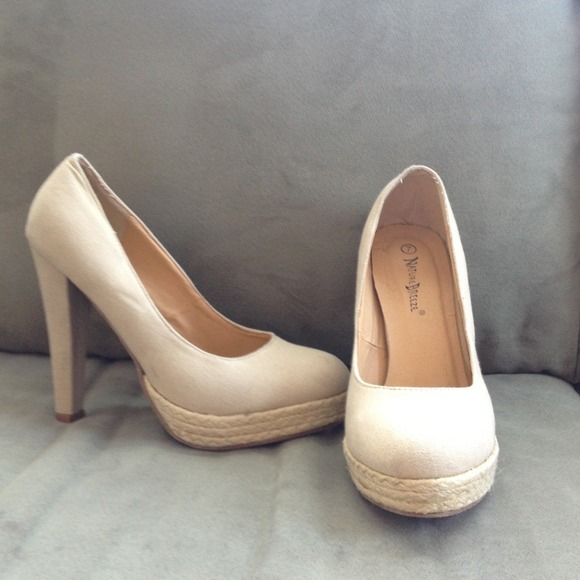 Nude Canvas Heels!!