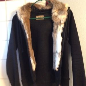 Juicy couture hoodie jacket with rabbit fur