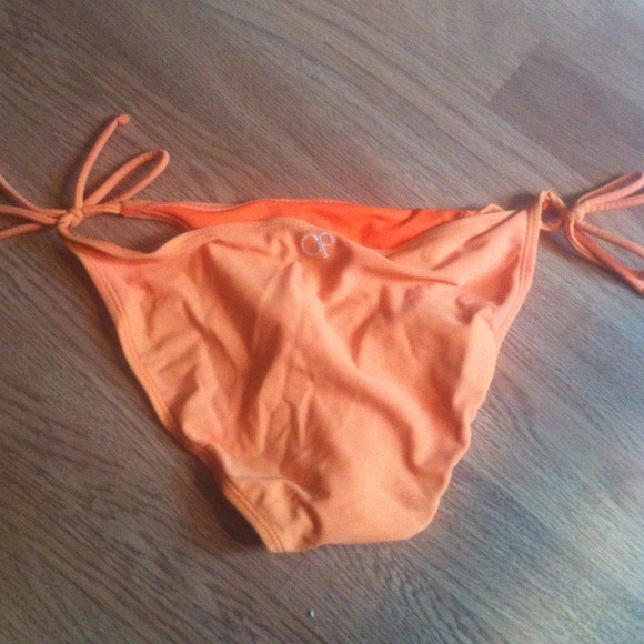 👙OP👙 Neon Orange Bikini Tie Bottoms Sz Med