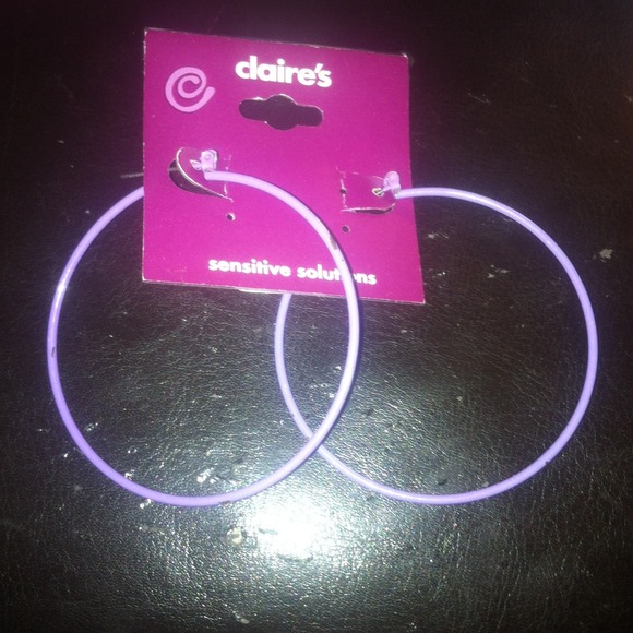 Claire's purple large hoops