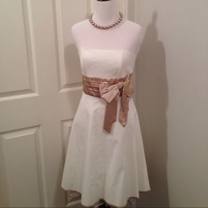 Reserved!! Ivory and champagne strapless dress