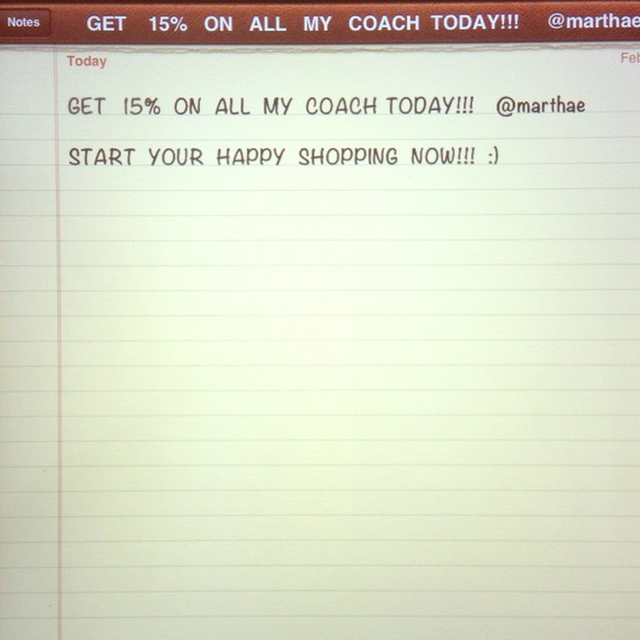 Authentic COACH 15%% today!!