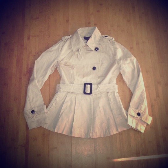SOLD Cream belted peacoat jacket sz S